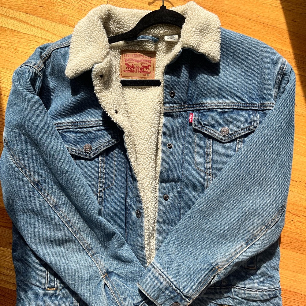 Levi's Blue Denim Sherpa Jacket